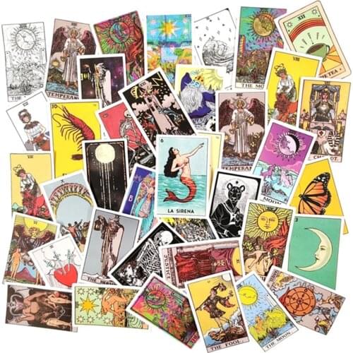 10/30/50pcs/pack Tarot Graffiti Waterproof Stickers For Notebook Motorcycle Skateboard Computer Mobile Phone Cartoon Toy Trunk