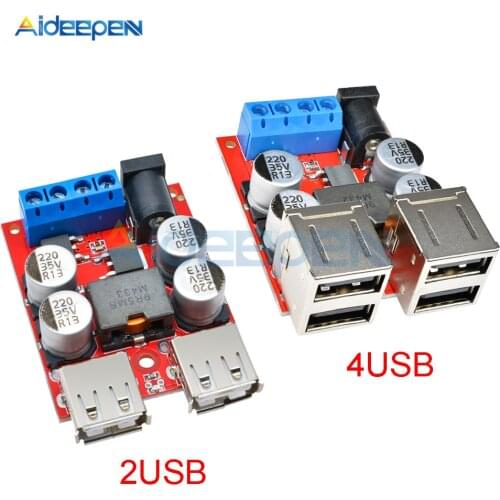 DC-DC Vehicle Charging Board 8V-35V 5V 8A Power Supply Depressurization Module 2/4 port USB Output mobile Charger