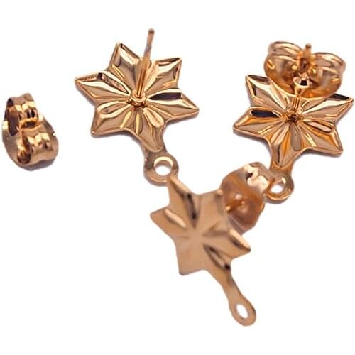 10pcs New Flower Stainless Steel Gold Stud Earings 2020 for Womens Connector Diy Fashion Jewelry Making Supplies Findings Gifts