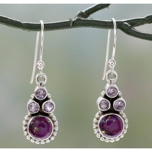 Women Earrings Vintage Moonstone Red Stone Earrings Female European And American Fashion Trendy Thai Silver Jewelry For Girls