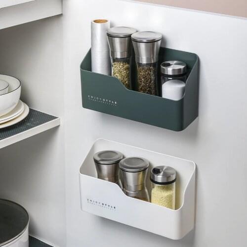 1Pcs Creative Simple Wall-Mounted Storage Box Household Kitchen Supplies Seasoning Bottle Trash Bag Cabinet Inner Storage Rack