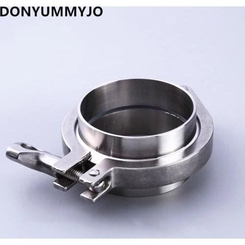 1pcs OD 19MM/25MM/32MM/38MM/42MM Sanitary Pipe Fitting Set Sanitary Pipe Weld Ferrule +Tri Clamp +PTFE Gasket Stainless Steel