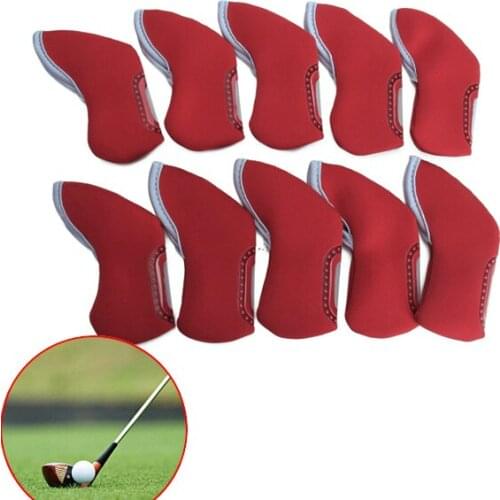 10pcs Golf Club Driver Putter Iron Head Cover Protector Red