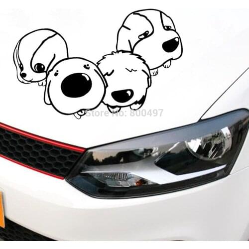 10 x Sets Of Lovely Doggies Newest Design Car Styling Funny Dogs Lovely Doggie Decal Decoration Accessories for Tesla Opel Lada
