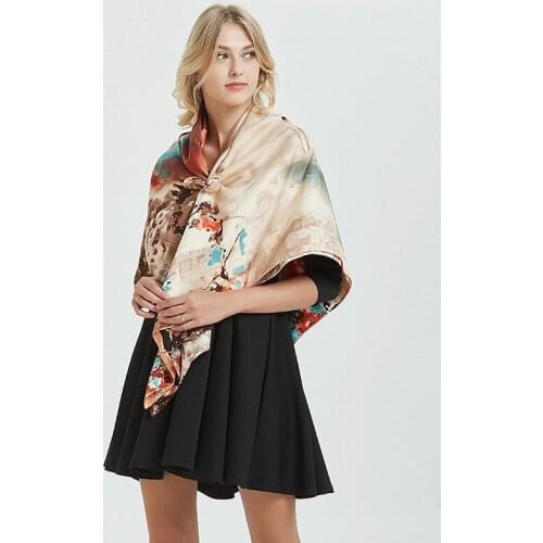 130*130cm TOP Silk Scarf 48 styles Free Shipping Ins Scarves Women Foulard Square Hijab Scarf Ladies Shawl wrap female hijab