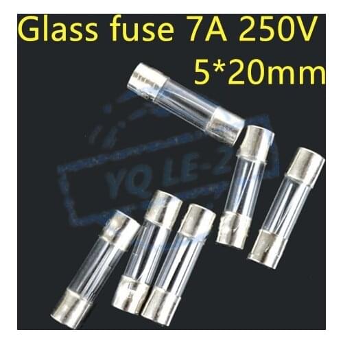 5*20 glass fuse, 7A 250V fuse, glass fuse tube f7al250v