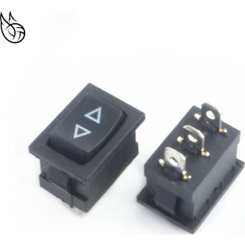 5PCS momentary rocker switch 3 flat pins,both sides spring return to middle after released,mom on - off - mom on
