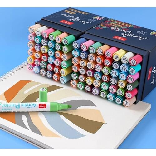 Acrylic Paint Marker Art Markers Pen for 12/24/36/48Morandi Colored Set Rock Ceramic Porcelain Glass Mug Wood Fabric Canvas CD