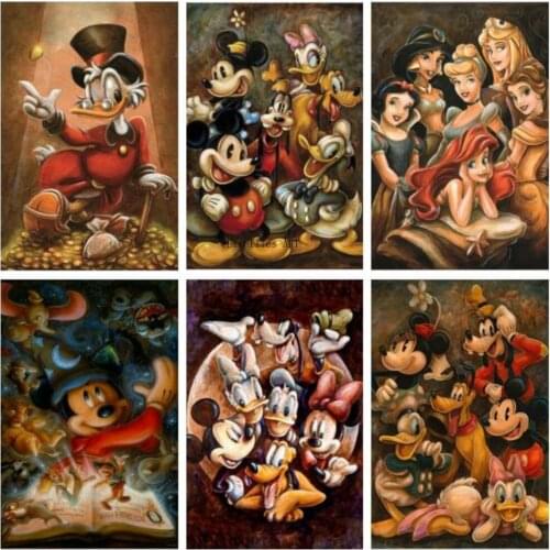 Disney DIY Mickey Diamond Painting Mickey Mouse and Donald Duck Cross Stitch Kits Handmade Diamond Embroidery Home Decor