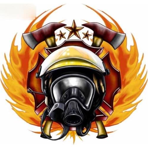 Car Sticker for Firefighter Car Accessories Stickers Fashion Decal Sunscreen Windows Occlusion Scratch Decoration PVC 13cm