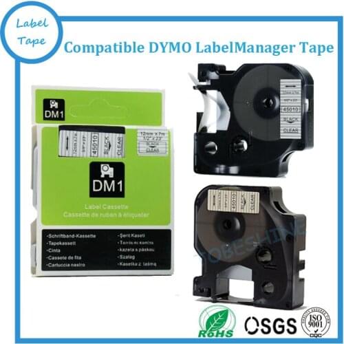 Free shipping 3pk/lot 12mm black on clear DYMO 45010 D1 labels Compatible DYMO D1 label tapes