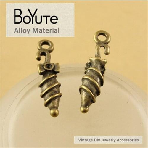 BoYuTe (50 Pieces/Lot) 24*5.5MM Vintage Style Antique Bronze Plated Umbrella Pendant Charms for Jewelry Making