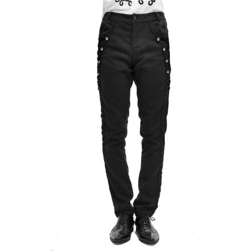 Devil Fashion Mens Gothic Vintage Jacquard Trousers Gorgeous Fashion Cotton Banquet Party Suit Pants