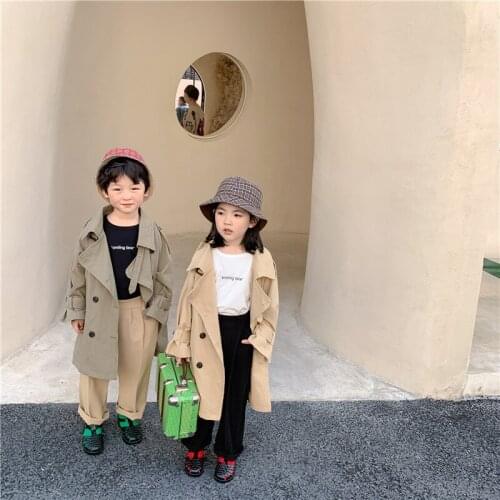 Girls Babys Kids Windbreaker Coat Jacket Outwear 2021 Cool Spring Autumn Cotton Buttons Cardigan School Childrens Clothing