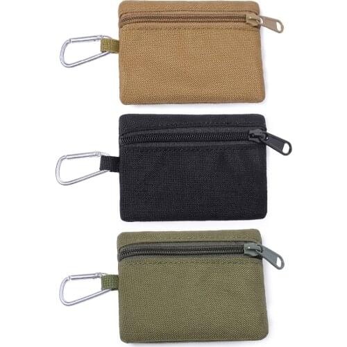 Outdoor EDC Molle Pouch Wallet Mini Portable Travel Key Earphone Holder Coin Wallet Purses Zipper Hunting Hook Waist Belt Bag