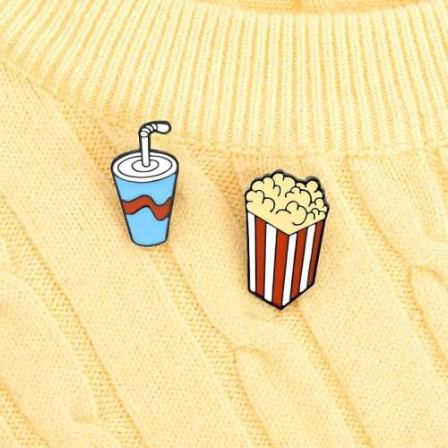 Custom Chocolate Soda Popcorn Calories or Fitness Enamel Pin Brooches Shirt Lapel Bag Badge Sports Jewelry Gift For kid friends
