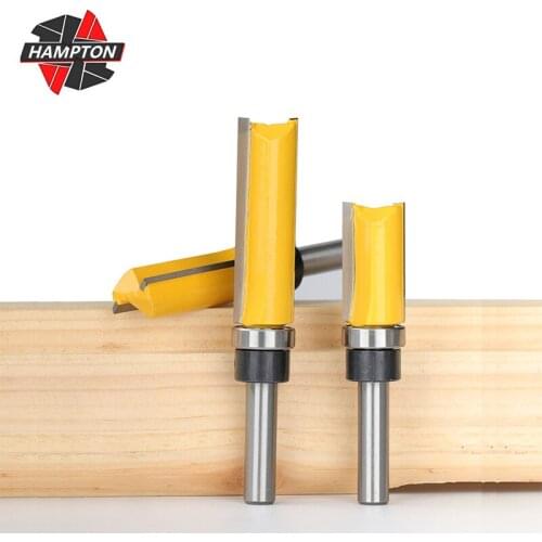 HAMPTON Flush Trim Router Bit 8mm Shank Top Bottom Bearing 5/8" Pattern Bit for Woodworking Tools Wood Milling Cutter
