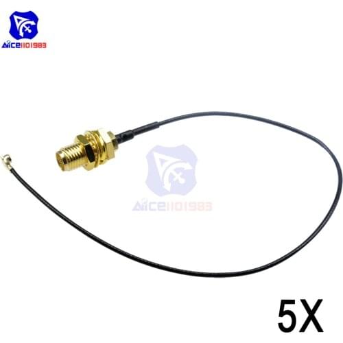 Diymore 5PCS/Lot SMA Female Connector to uFL/u.FL/IPX/IPEX RF Adapter Cable 18cm Length