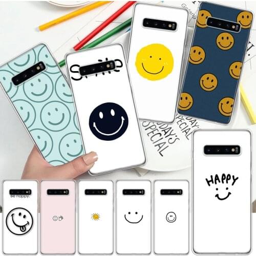 INS Cute Cartoon Smiley Korean Soft Cover Phone Case For Samsung Galaxy S10 S20 FE S9 S8 S7 Note 10 9 8 Plus Lite Edge J4 J6 + S