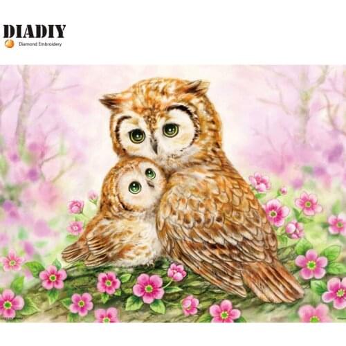 Full Square drill 5D DIY Diamond embroidery Owl family Diamond Painting Cross Stitch Rhinestone Mosaic decoration gift