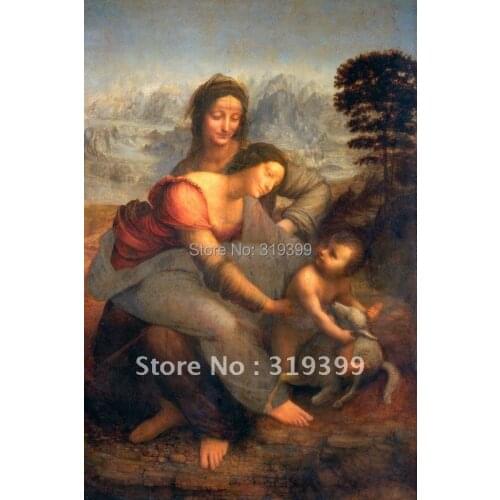 Oil Painting Reproduction on linen canvas,Madonna of the Yarnwinder by leornado da vinci,Fast Free Shipping, 100% handmade