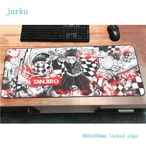 Kimetsu no Yaiba mats 800x300x3mm esports gaming mouse pad keyboard mousepad locrkand pc notebook gamer accessories padmouse mat