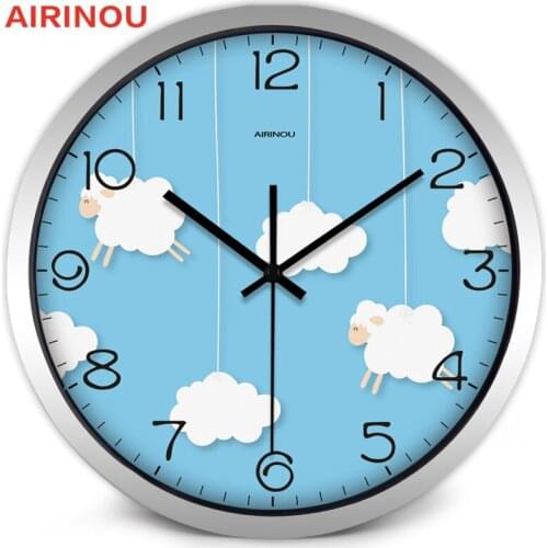Cute cartoon kid room children bedroom bedroom study room, glass clock