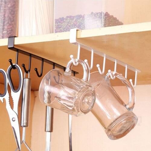 Multifunctional Iron Kitchen Storage Rack Cupboard Hanging Hooks Cup Wardrobe Holder Hanger Shelf Bathroom Organizer Hook