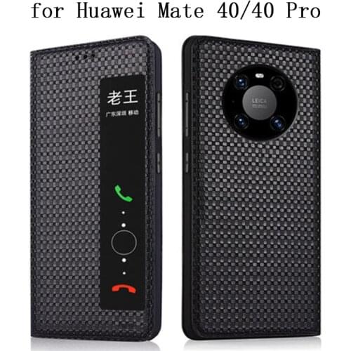 Fashion Window View Case forHuawei Mate 40/40 Pro Genuine Leather Phone Cover Skin forHuawei Mate 40Pro Flip Stand Fundas coque