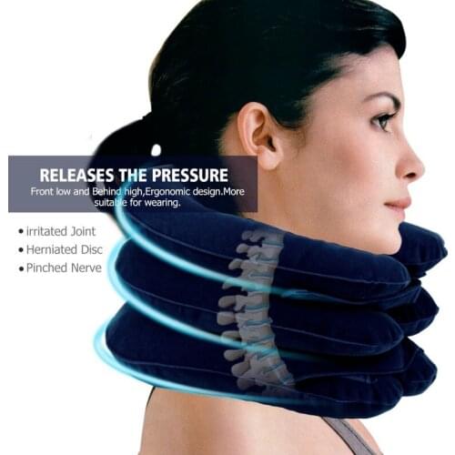 Inflatable Air Cervical Neck Traction Device Tractor Support Massage Pillow Pain Stress Relief Neck Stretcher Support Cushion