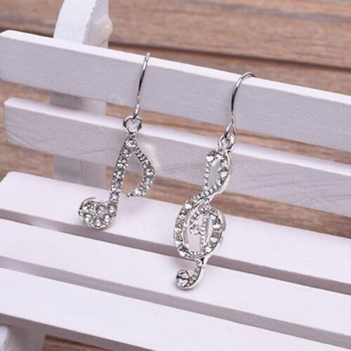 New Stylish Note Earrings Korean Temperament Asymmetric Ear Jewelry Factory Direct Long Earrings For Women Brincos Wholesale