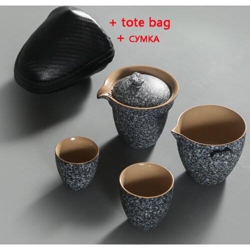 New style black crockery ceramic teacup porcelain tea cup household chinese kung fu cup white quick kettle one pot and two cups
