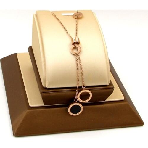 Famous Stainless Steel Roman Numerals Love Circle Round Shell Adjust Pendant Necklaces Gold Women Wedding Party Gift