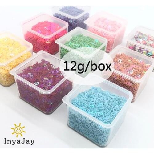 Loose Sequin 12g/Box Heart Shape DIY PVC Flat Nail Art Manicure/Wedding Decoration Confetti /Scrapbooking Paillette Sewing Craft