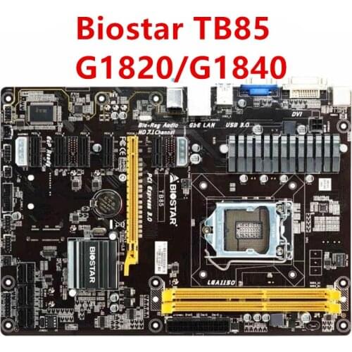Biostar TB85 + CPU 6GPU 6PCI-E Professional mining BTC PRO Used Desktop Motherboard B85 LGA 1150 DDR3 16GB SATA3 USB2.0 USB3.0