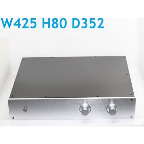 Size D352 W425 H80 All Aluminum Power Amplififer Chassis DIY Aluminum Rear Amplifier Tube Case WA116