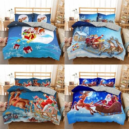 Merry Christmas Duvet Cover Bedroom Decoration Print Home Textile Bedding Set Comforter Quilt Covers 2/3PCS With Pillowcase