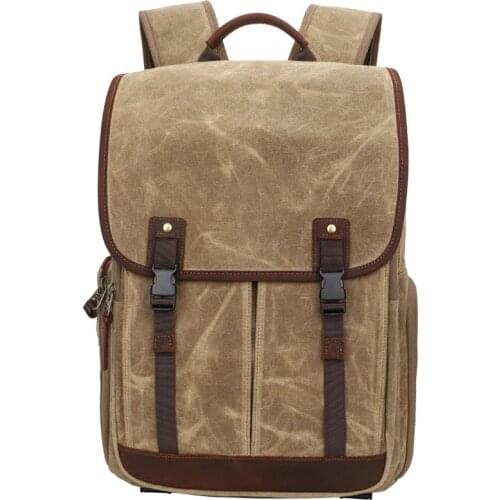 Photo Camera Waterproof Batik Canvas Shoulders Backpack fit 13" Laptop Men Women Travel Outdoor DSLR Carrying Tripod Video Bag