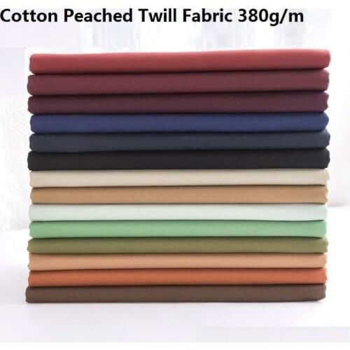 Solid Cotton Peached Twill Fabric For Sewing Pants Dress Blazer Coat DIY Garment Carbon Brushed Cotton Drill Tissus 380g/m Telas
