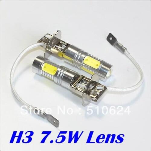 H3 7.5W Super Bright Car LED Front Headlights High Power Light H3 LED Fog Bulb Lights Lamp 12V White