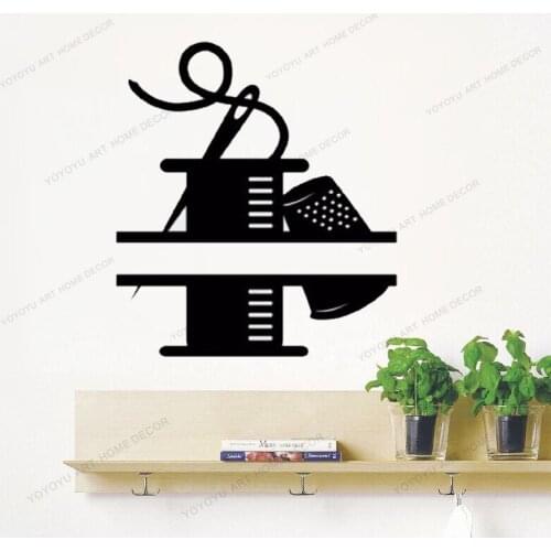 Thread needle add name vinyl Decal, sewing ribbon Car Decal Sticker, For Car, Bumper Sticker, Truck, Laptop, Tumbler yw-696