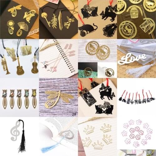 Vintage Gold Metal Leaf Vein Bookmark for Book Luxury Business Gift with Card Envelopeor for Teachers Student Stationery Supply