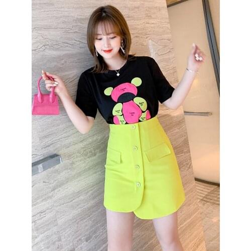 High quality Irregular skirt with high waist bag cover A-Line Half skirt girl 2021 summer new pattern