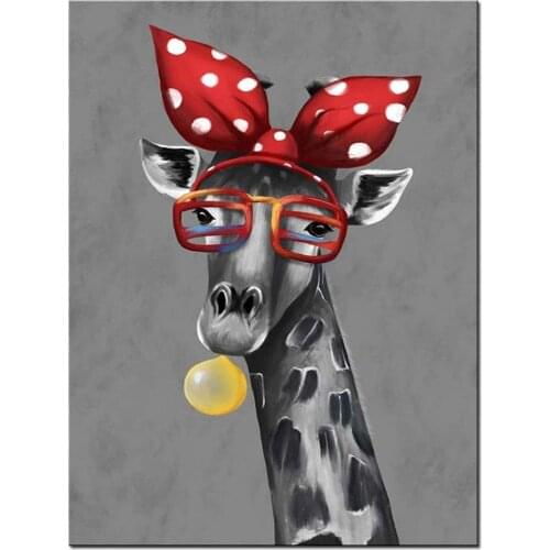 Animal Giraffe DIY 11CT Cross Stitch Embroidery Kits Needlework Craft Set Printed Canvas Cotton Thread Home Dropshipping