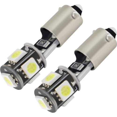 10Pcs BA9S Canbus 5 smd 5050 Led H6W T11 T4W Error Free Car Reading dome door Lamp Lights car marker bulb White