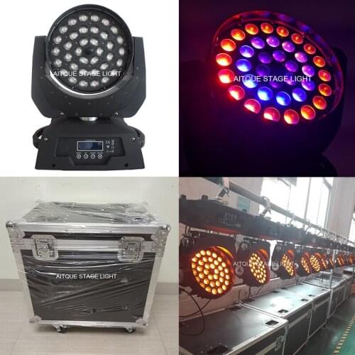 10lights+CASE)Dj lighting moving head wash 36x15w led moving head light led ring effect zoom movingheads light flycase