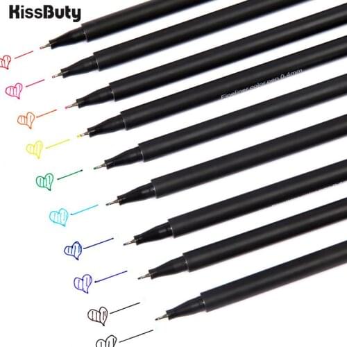 12PCS / Set 0.4mm Colorful Fiber Fineliners Marker Pen Painting Felt Tip Pens Set Fine Hook Line Pen Graffiti Sketch Drawing Art