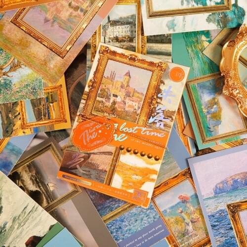 30 Pcs/Set The Lost Time Series Postcard Creative Retro Oil Painting Greeting Blessing Cards Birthday Gift Card