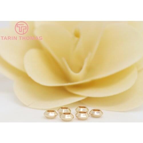 20PCS 5x2.5MM 24K Champagne Gold Color Plated Brass Spacer Beads for Jewelry Making Findings Accessories