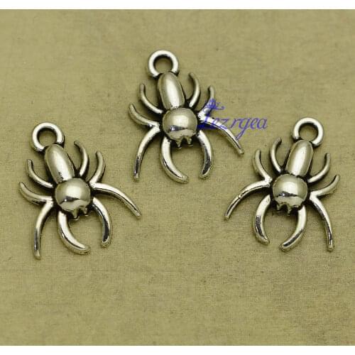 40pcs/lot--15mm, Antique silver plated spider charms,DIY supplies, Jewelry accessories